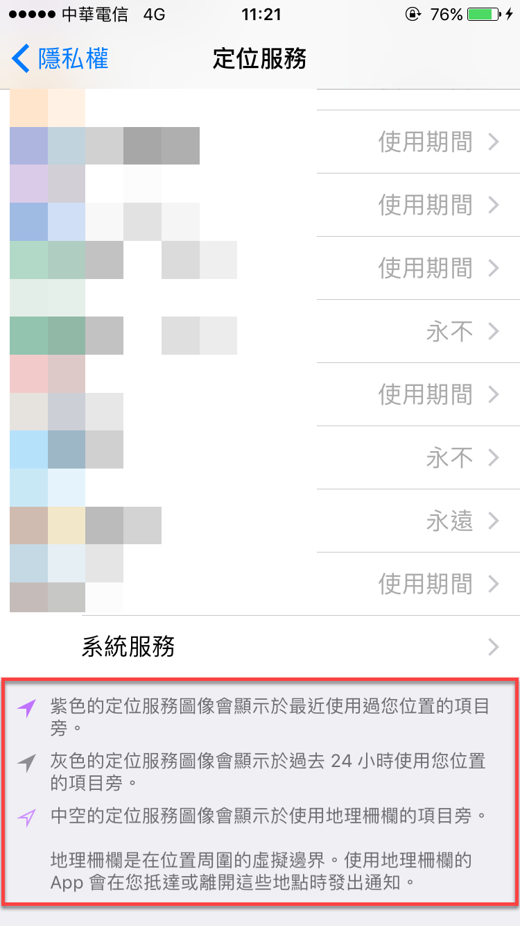 iPhone 定位服務