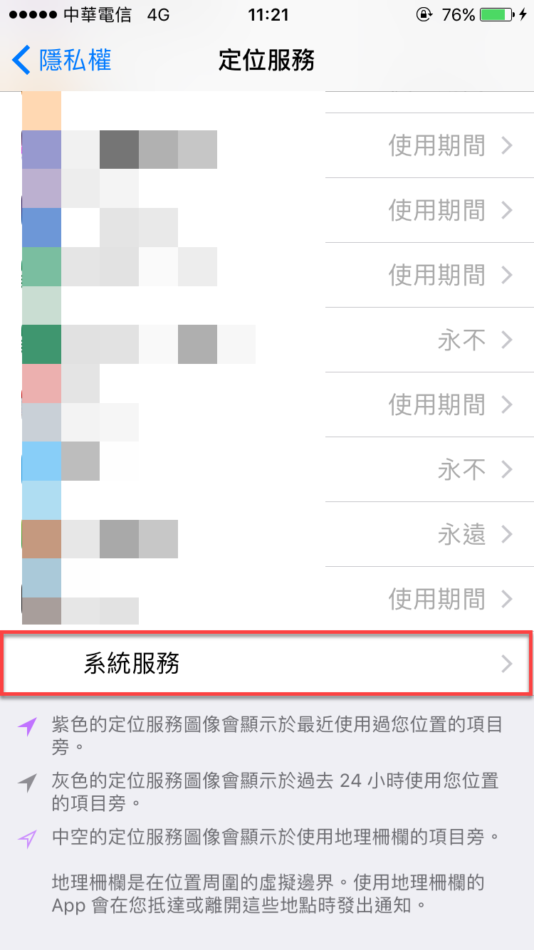 iPhone 定位服務