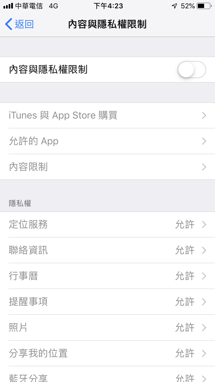 iPhone 螢幕使用時間