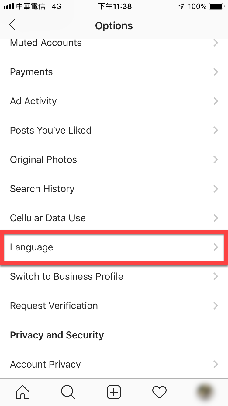 Instagram 變英文介面解決方法教學 圖片4