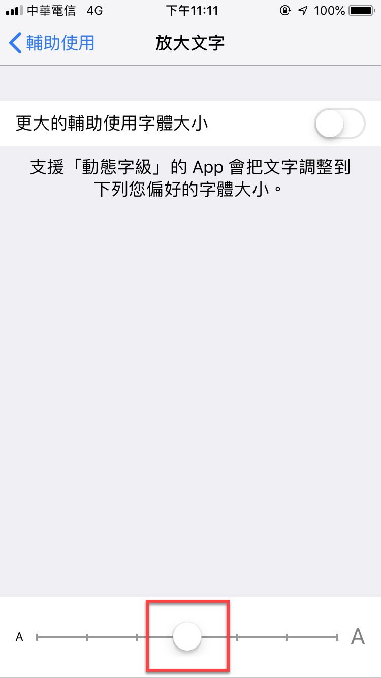 iPhone 字體大小