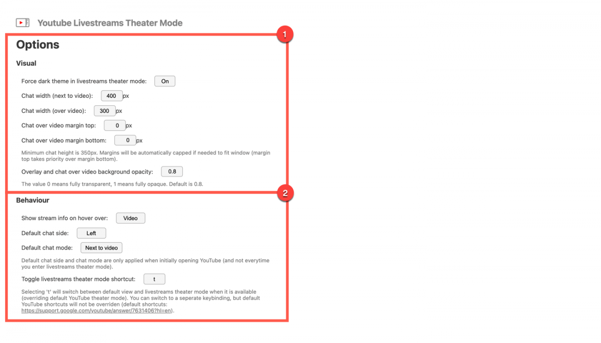 調整 YouTube 直播介面外掛 YouTube Livestreams Theater Mode 圖片6