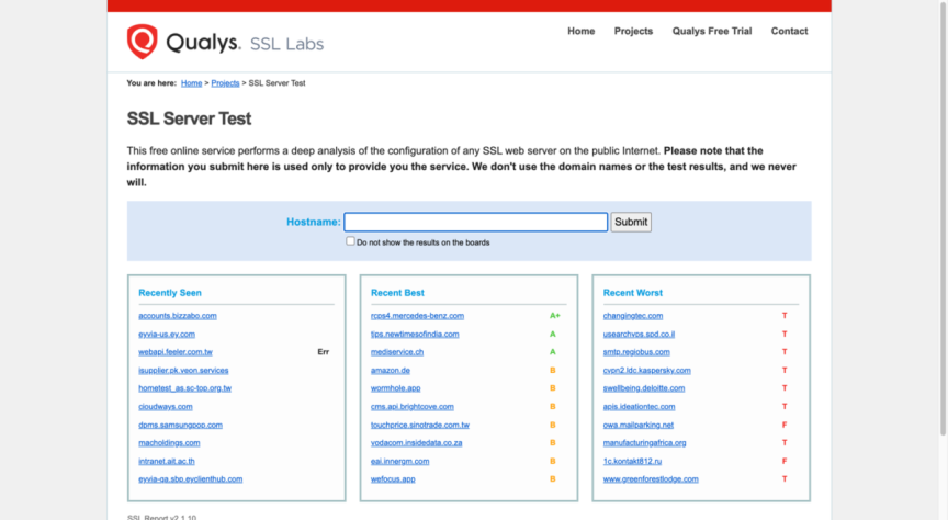 檢測網站SSL憑證等級 SSL Server Test 幫網站HTTPS打分數