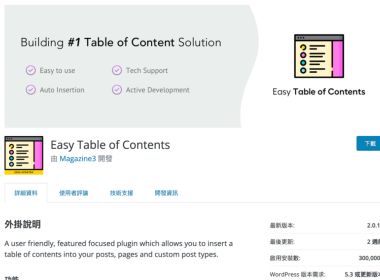 wordpress Easy Table of Contents