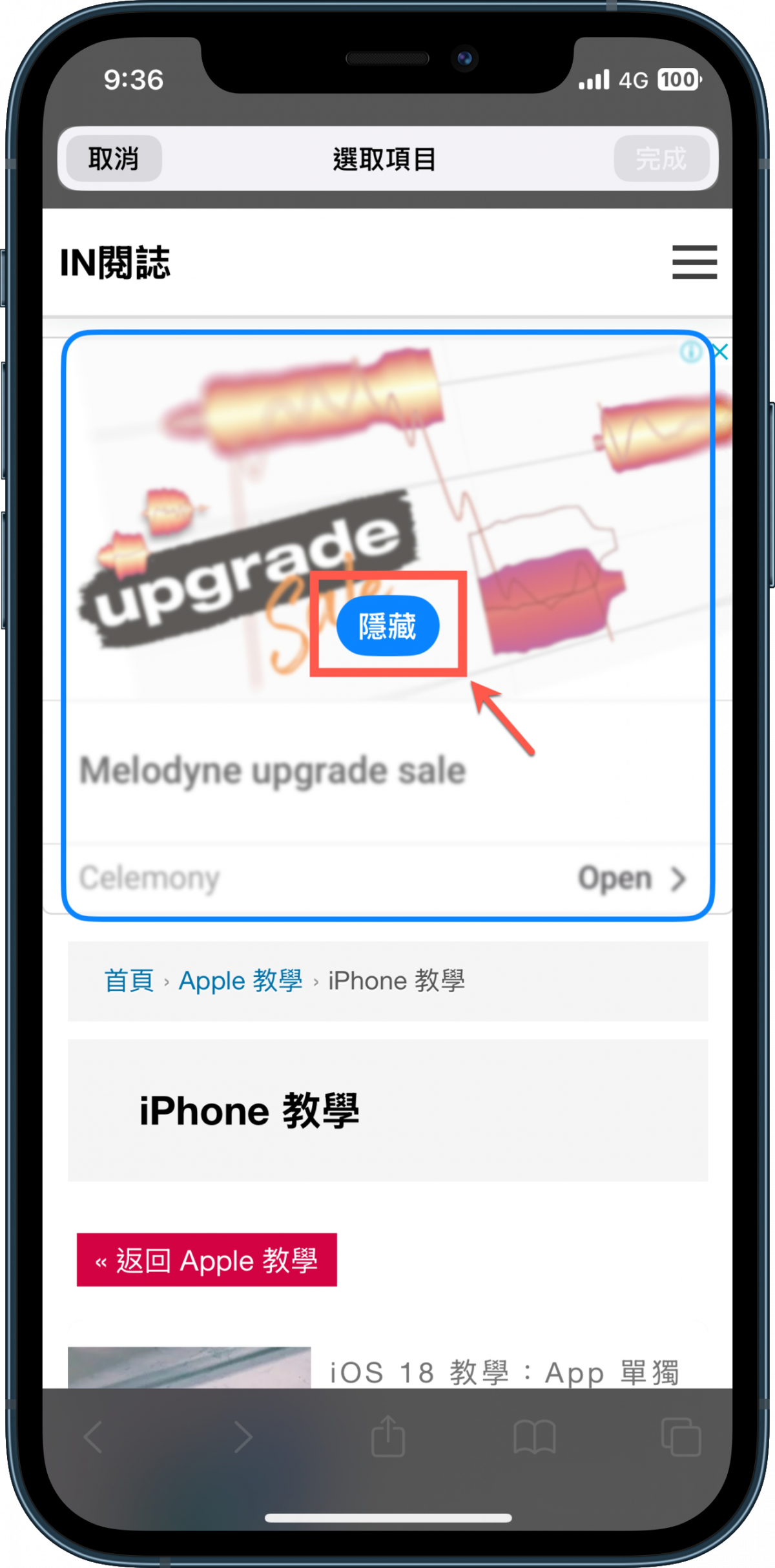 iOS 18 新功能 Safari 隱藏干擾項目 可隱藏任何多餘項目 圖片5