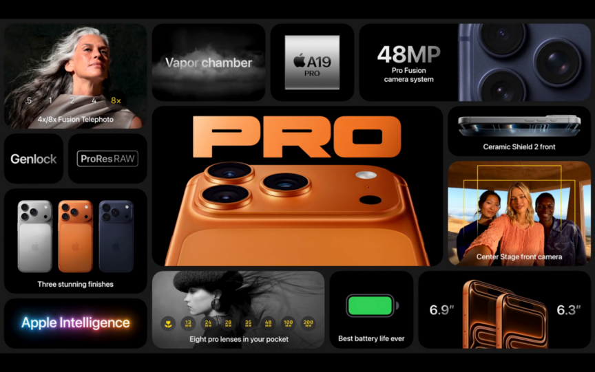 2025年 Apple 秋季發表會：iPhone 17 Pro 登場！主打全新鋁金屬設計、A19 Pro 晶片與 8 倍變焦相機 圖片1
