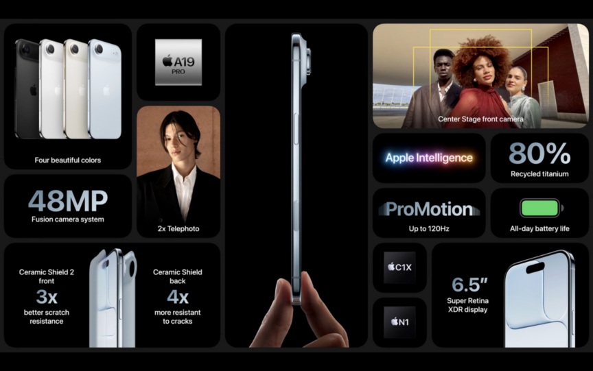 2025年 Apple 秋季發表會：iPhone Air 登場！主打鈦金屬輕薄設計與 Pro 級相機 圖片1